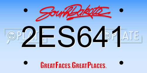 2ES641 South Dakota License Plate