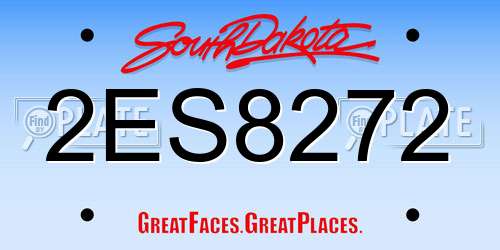 2ES8272 South Dakota License Plate
