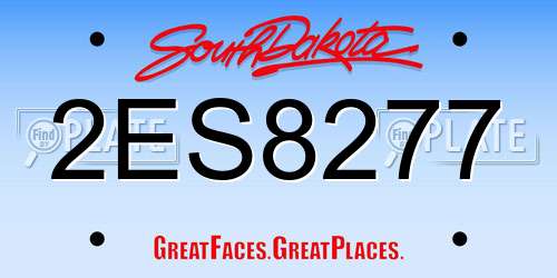 2ES8277 South Dakota License Plate