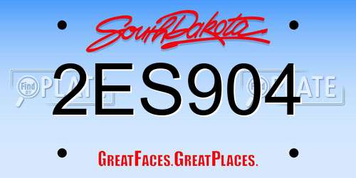2ES904 South Dakota License Plate