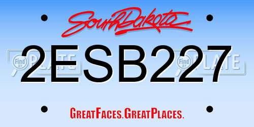 2ESB227 South Dakota License Plate