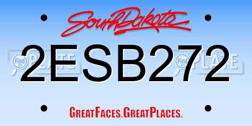 2ESB272 South Dakota License Plate