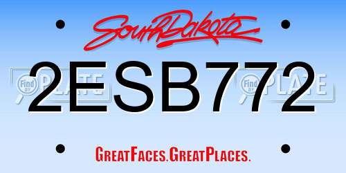 2ESB772 South Dakota License Plate