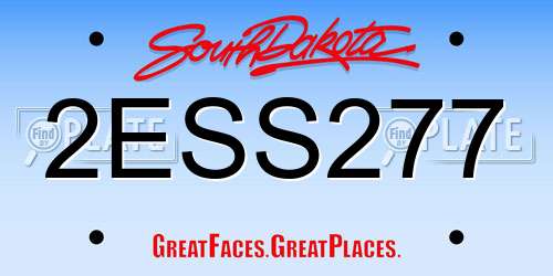 2ESS277 South Dakota License Plate