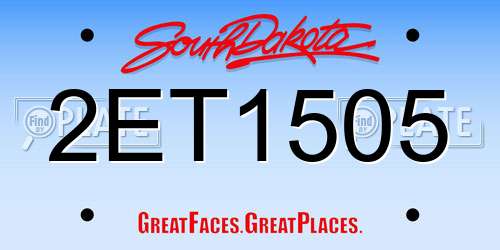 2ET1505 South Dakota License Plate
