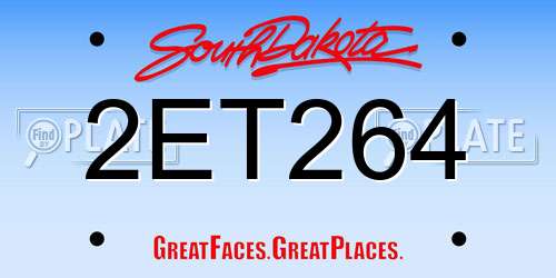 2ET264 South Dakota License Plate