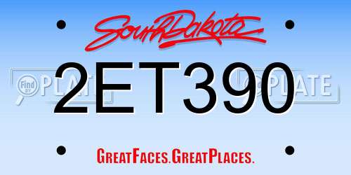 2ET390 South Dakota License Plate