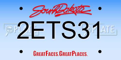 2ETS31 South Dakota License Plate