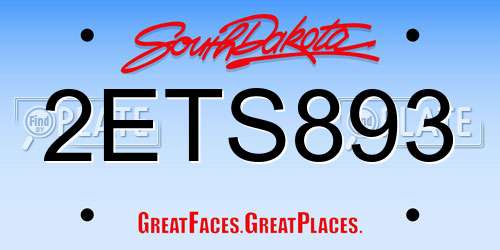 2ETS893 South Dakota License Plate