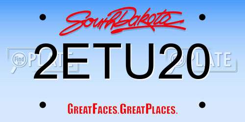 2ETU20 South Dakota License Plate