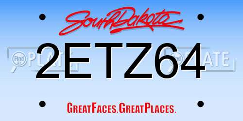 2ETZ64 South Dakota License Plate