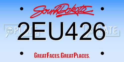 2EU426 South Dakota License Plate