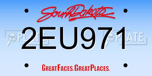 2EU971 South Dakota License Plate