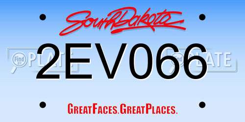 2EV066 South Dakota License Plate