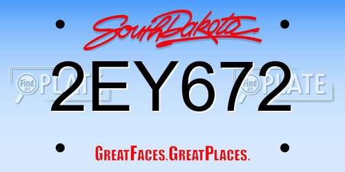 2EY672 South Dakota License Plate