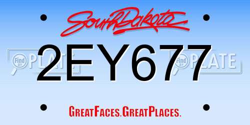 2EY677 South Dakota License Plate