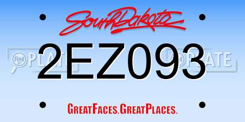 2EZ093 South Dakota License Plate