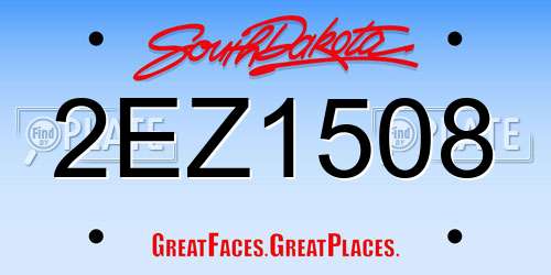 2EZ1508 South Dakota License Plate