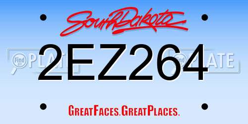 2EZ264 South Dakota License Plate