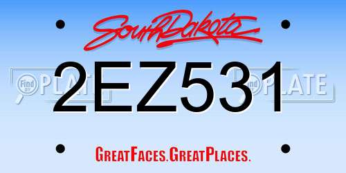 2EZ531 South Dakota License Plate
