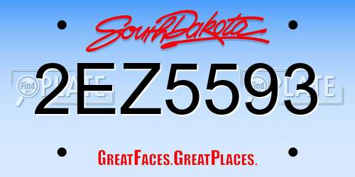 2EZ5593 South Dakota License Plate