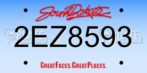 2EZ8593 South Dakota License Plate