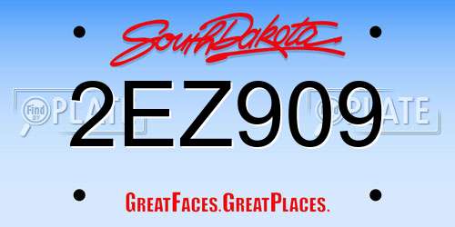 2EZ909 South Dakota License Plate