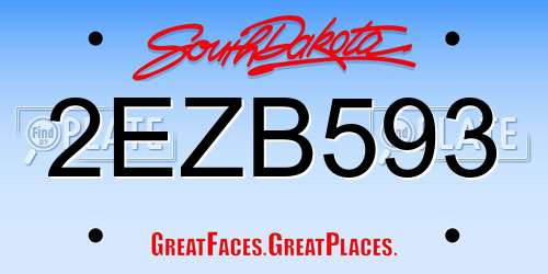 2EZB593 South Dakota License Plate