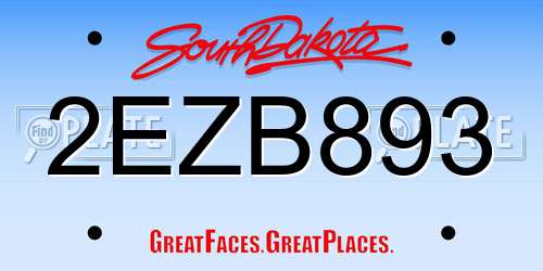 2EZB893 South Dakota License Plate