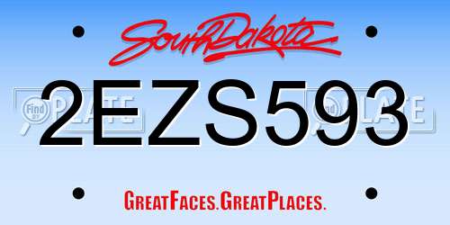 2EZS593 South Dakota License Plate