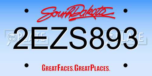 2EZS893 South Dakota License Plate