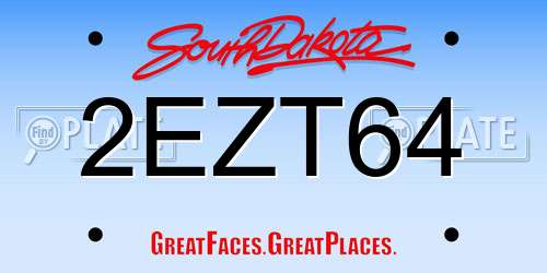 2EZT64 South Dakota License Plate