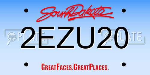 2EZU20 South Dakota License Plate
