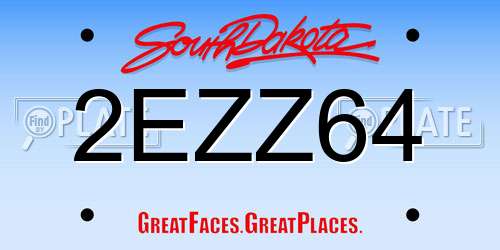 2EZZ64 South Dakota License Plate