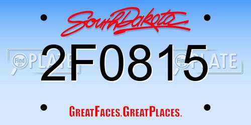 2F0815 South Dakota License Plate