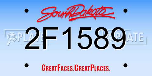 2F1589 South Dakota License Plate