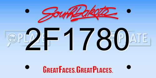 2F1780 South Dakota License Plate