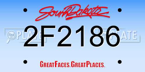 2F2186 South Dakota License Plate