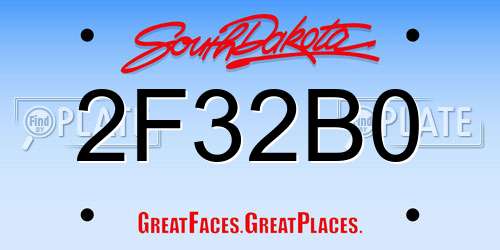 2F32B0 South Dakota License Plate
