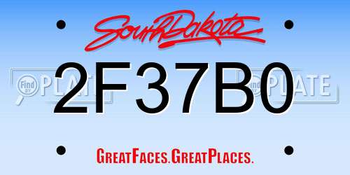 2F37B0 South Dakota License Plate