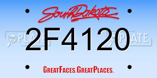 2F4120 South Dakota License Plate