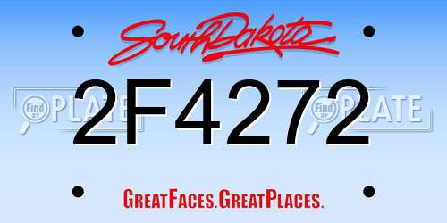 2F4272 South Dakota License Plate
