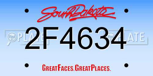 2F4634 South Dakota License Plate