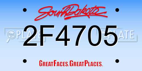 2F4705 South Dakota License Plate