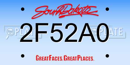 2F52A0 South Dakota License Plate