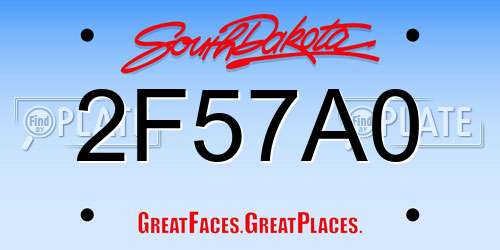 2F57A0 South Dakota License Plate