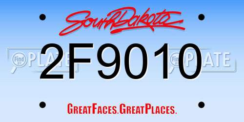 2F9010 South Dakota License Plate