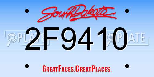 2F9410 South Dakota License Plate
