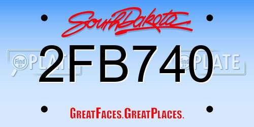2FB740 South Dakota License Plate