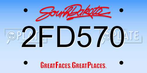 2FD570 South Dakota License Plate
